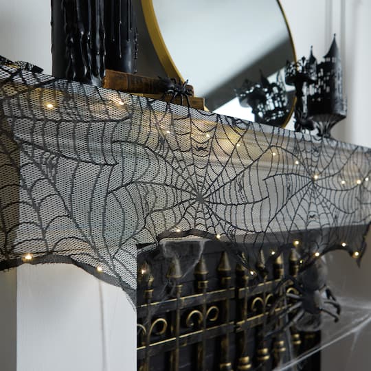 96" Spiderweb LED Lighted Mantel Scarf by Ashland®